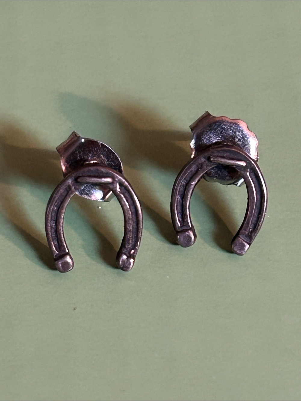 Horseshoe Stud Earrings - Sterling Silver